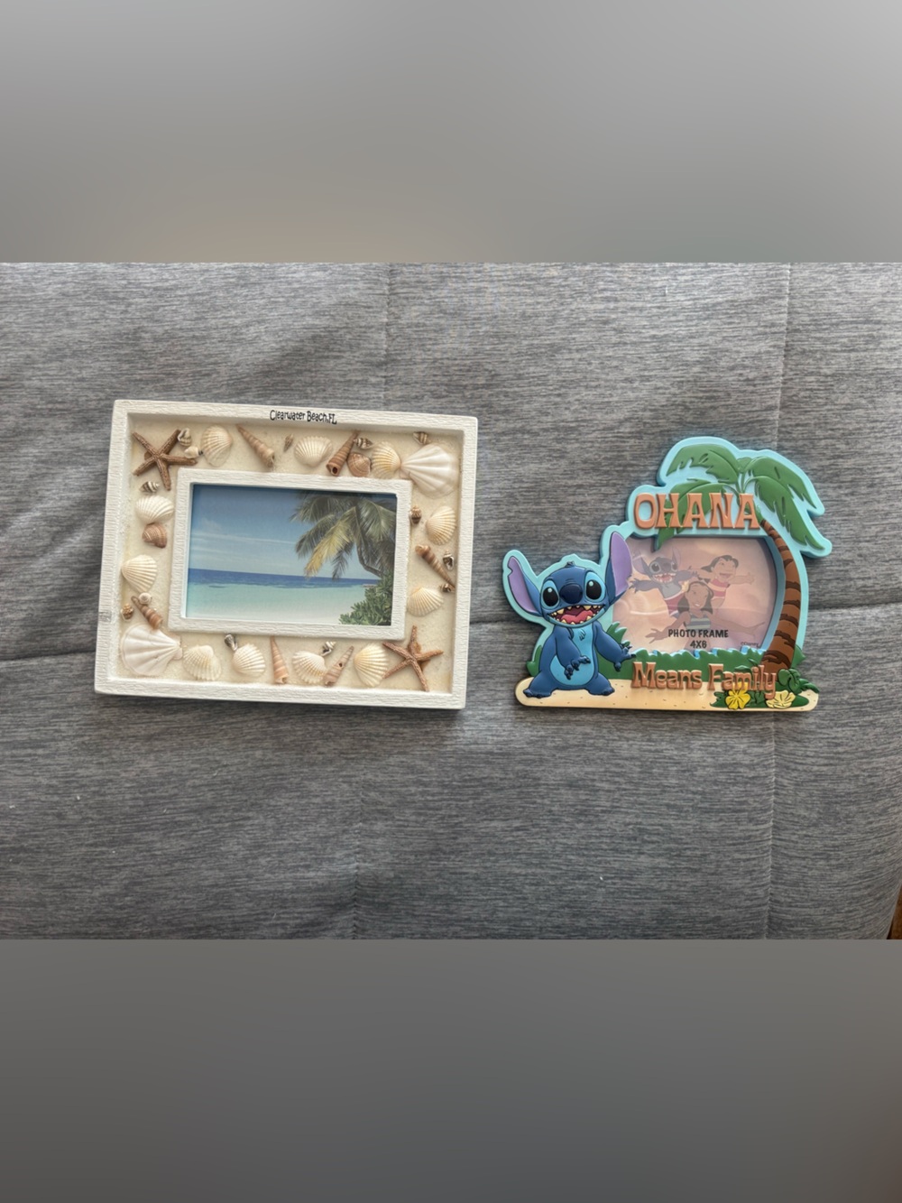 Disney Stitch Ohana Beach Photo Frame in Blue and Tan